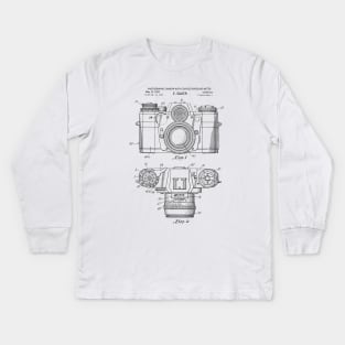 Vintage Camera Patent Print 1962 Kids Long Sleeve T-Shirt